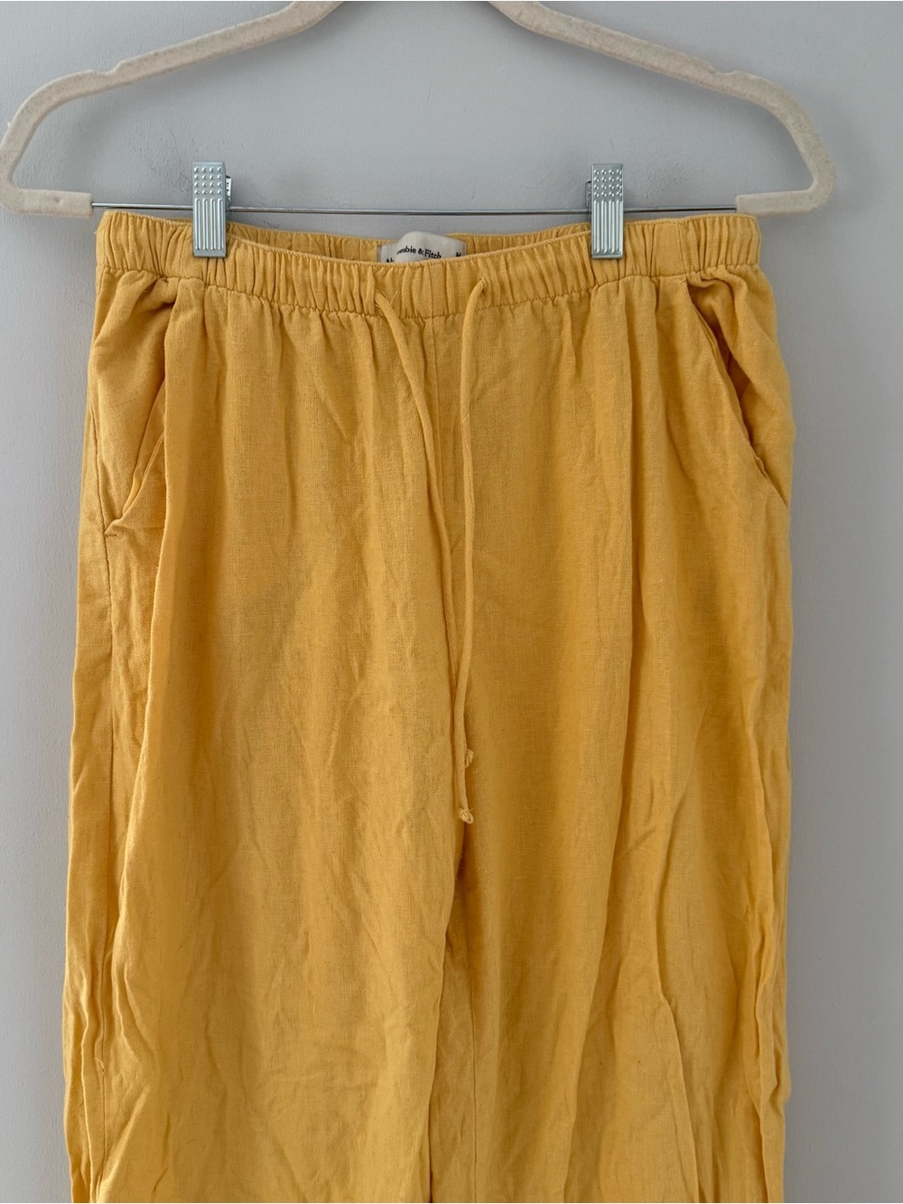Abercrombie & Fitch Wide Leg Yellow Pants